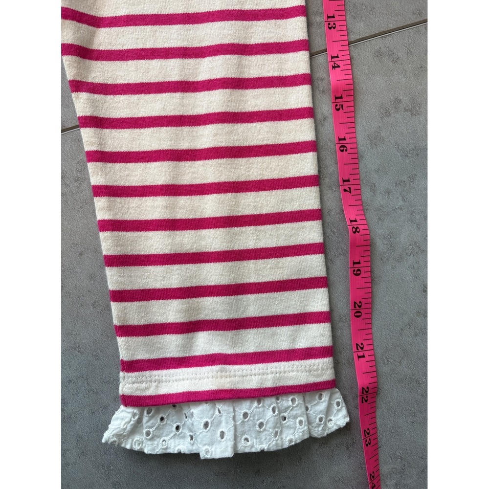 Talbots Pink Cream Striped‎ Mock Neck Valentine's Top Heart Patch Eyelet Trim LP - Picture 12 of 12
